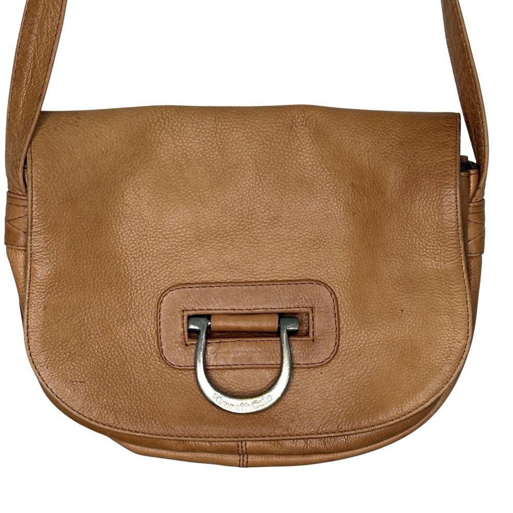 VTG Y2k Kenneth Cole Boho Leather Horseshoe Saddle Crossbody Bag Western 90s